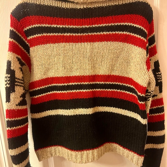 Pendleton Wool Knit with Red and Black Stripes - Picture 3 of 3